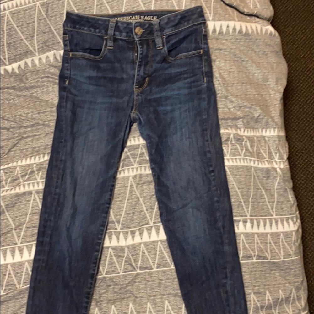 Dark blue jeans